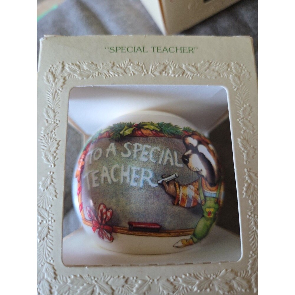 Vintage 1979 Hallmark "Special Teacher" Satin Ornament in Box